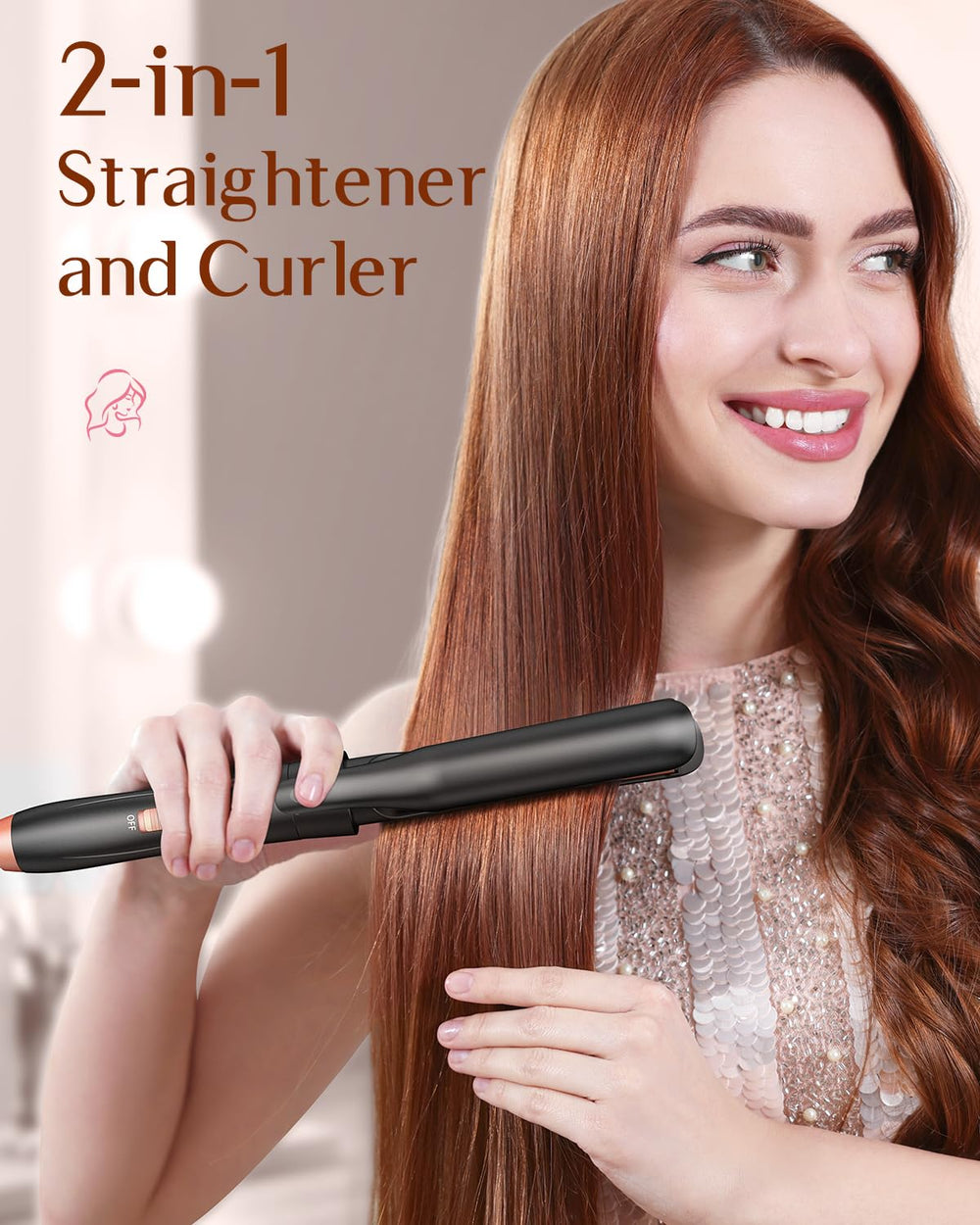 Kinked 1-inch curler for precise, tight curls and quick touch-ups
