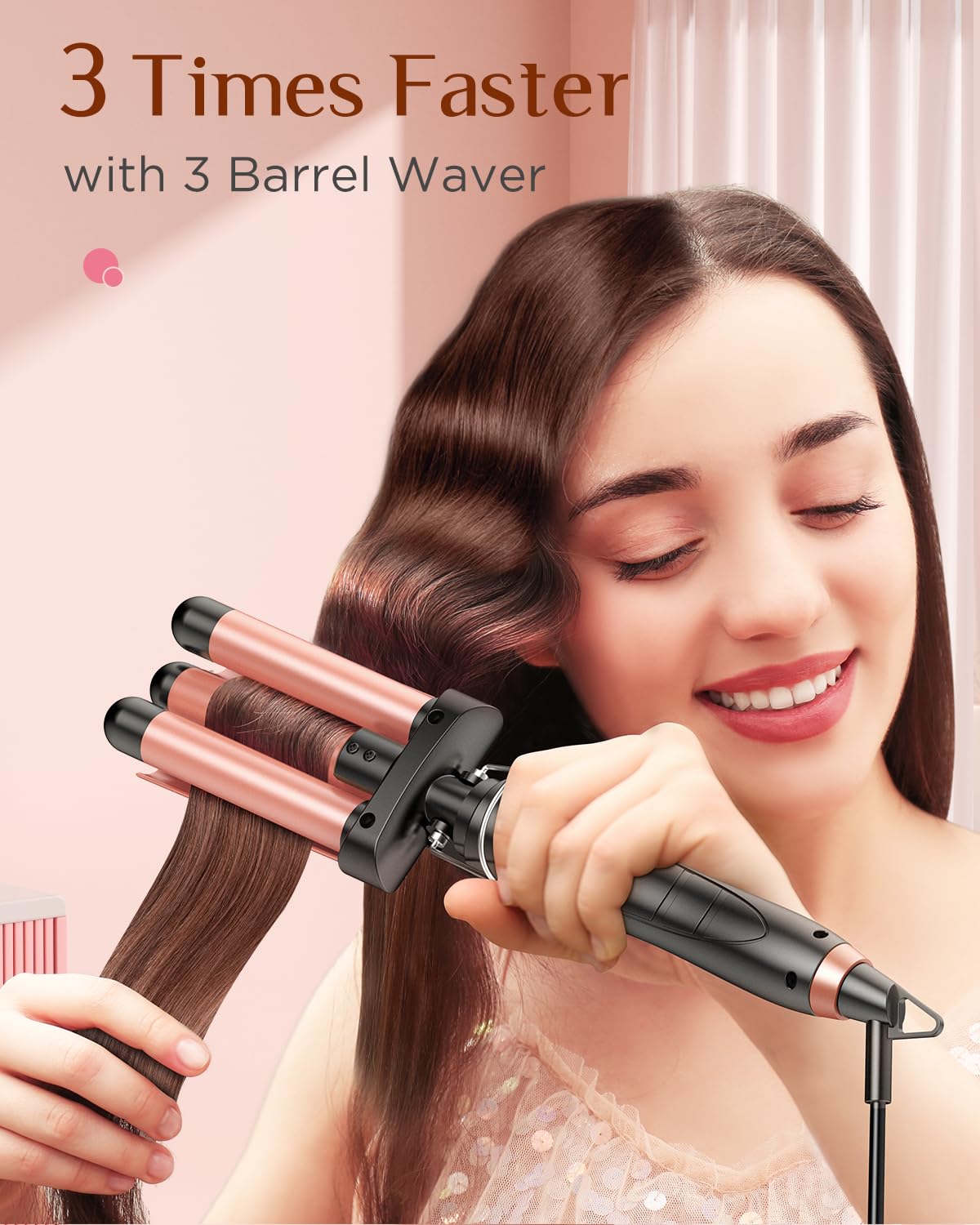 Kinked flat-iron straightener for smooth, sleek hair styling
