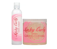 Kinky Curly Curl Custard Gel 8 oz defines curls with a lightweight hold.