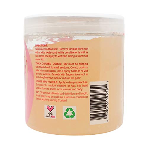 Kinky Curly Curl Custard Gel mejora la textura suave para peinar fácilmente.