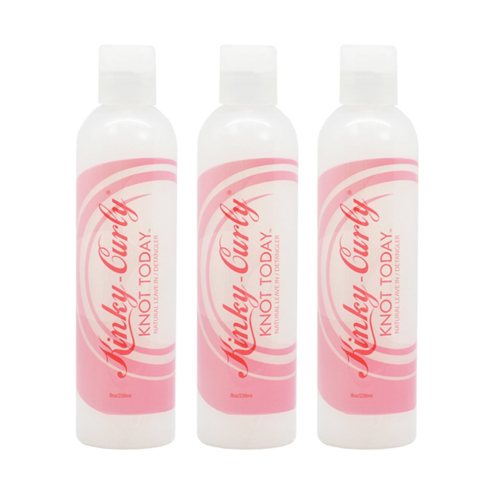 Kinky Curly Knot Today leave-in detangler cream, pack 3, helps tame knots and reduce frizz.