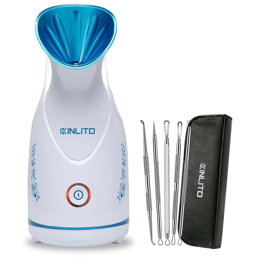 Kinlito facial steamer with thermostatic mist for gentle cleansing at home.