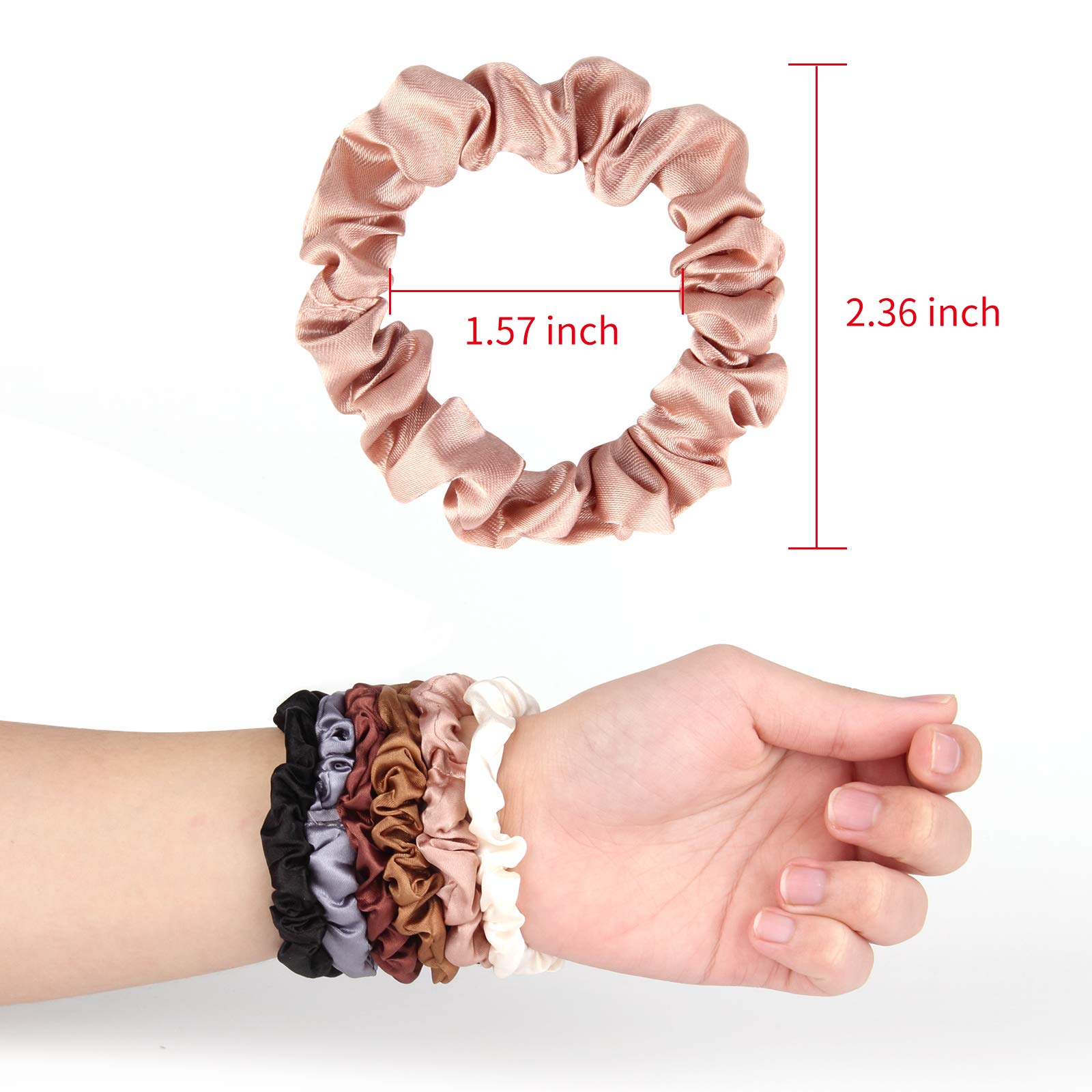 KINMINGZHU gomas de seda para cabello rojo, suave y duradera para coleta diaria.