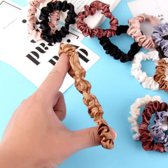 KINMINGZHU gomas de seda para cabello rosa, ideal para coletas y recogidos.