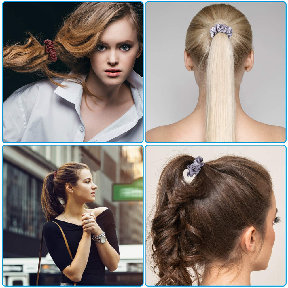 KINMINGZHU gomas de seda para cabello verde, sujeción segura y acabado elegante.