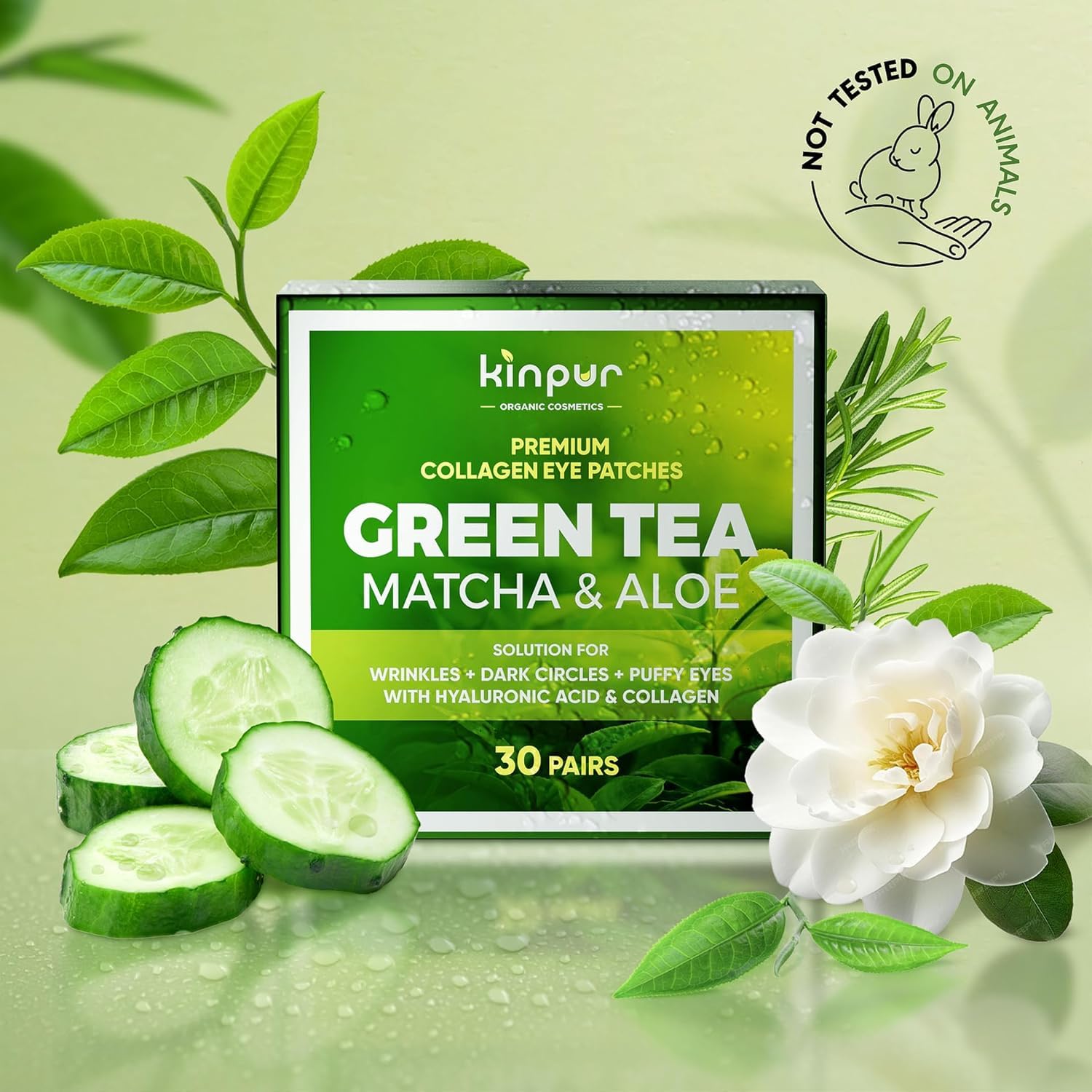 Parche ocular Kinpur Organic refrescante de pepino para ojos cansados.