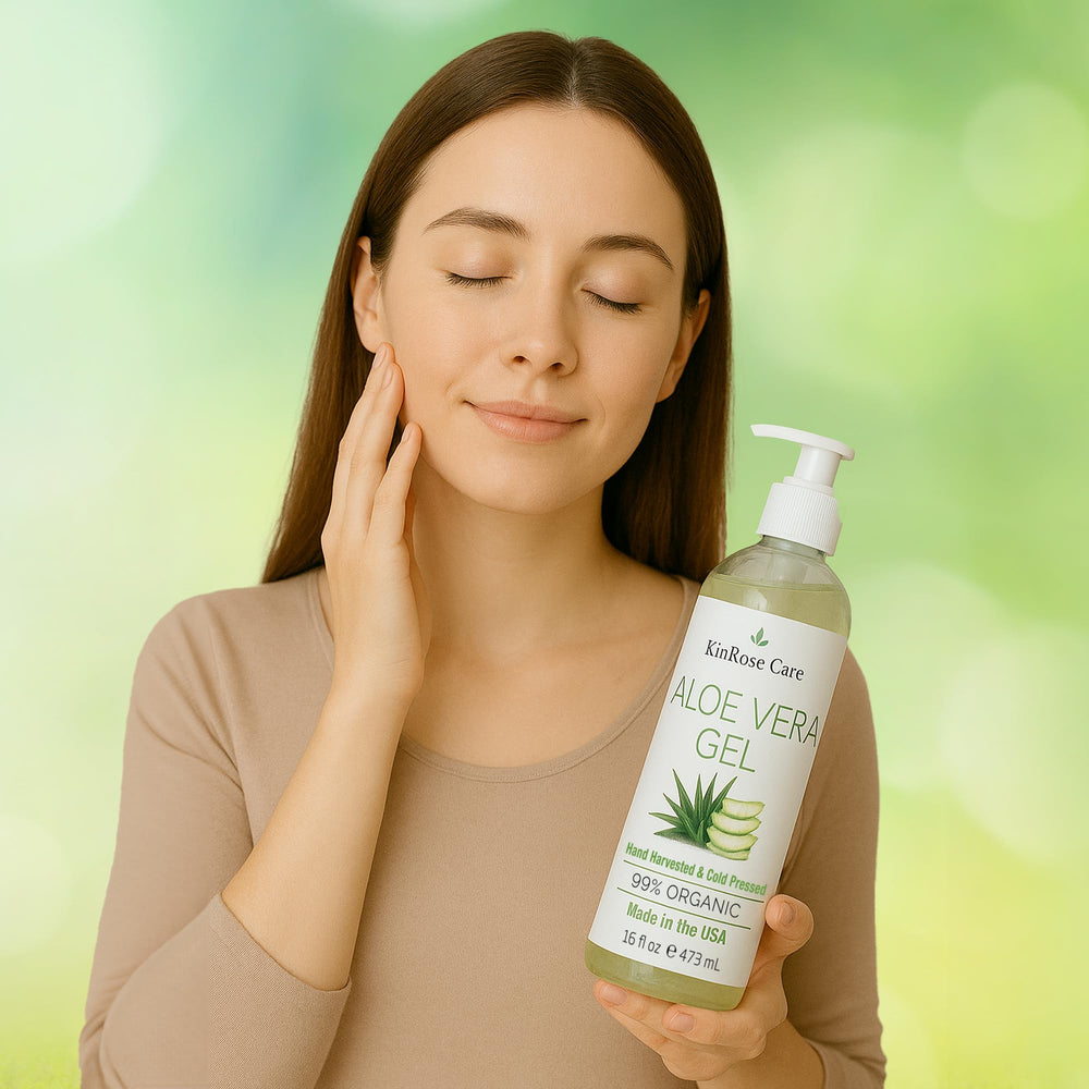 KinRose Care Aloe Vera puro, rutina diaria de cuidado facial.