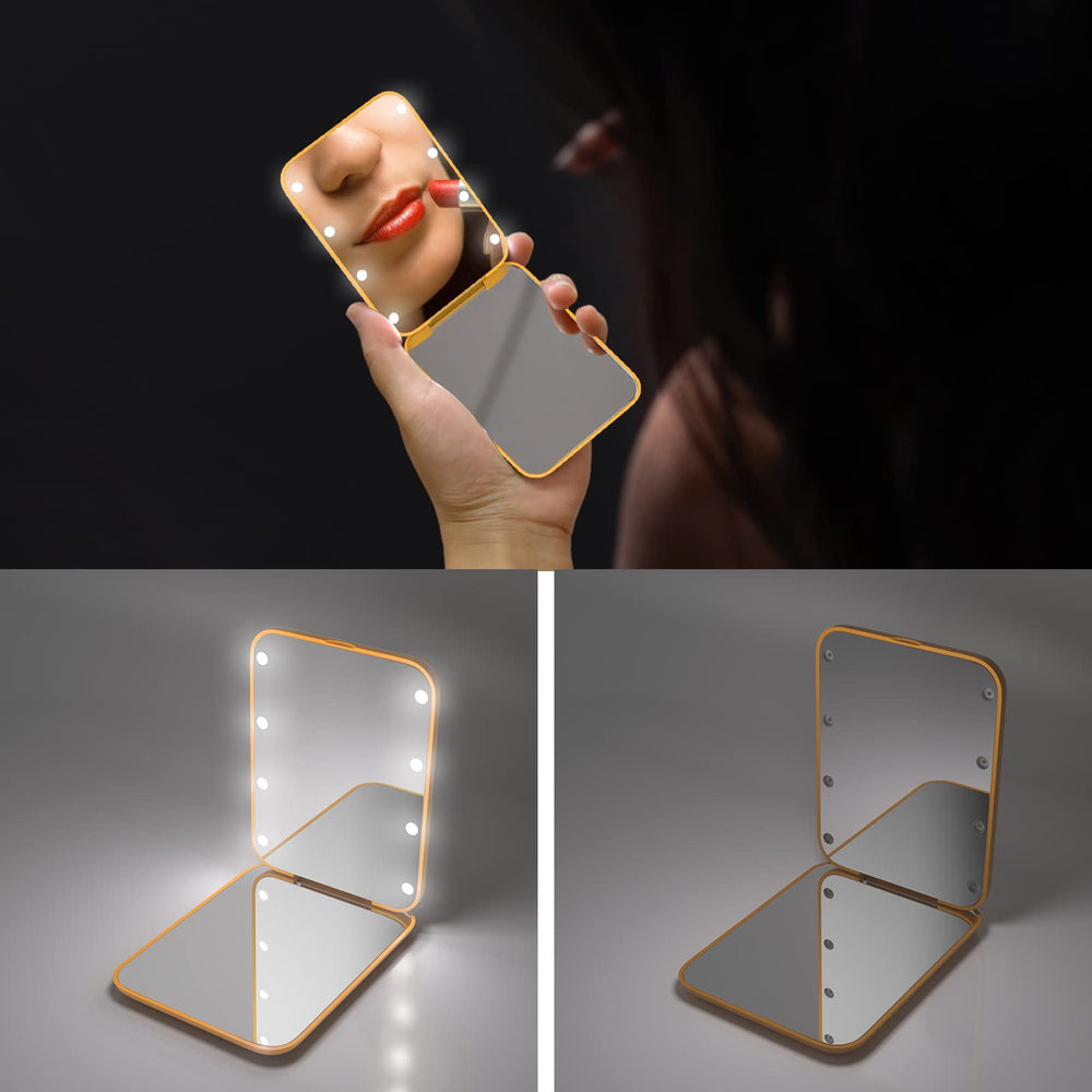 Kintion pocket mirror shows 1x and 3x magnification for detailed grooming.