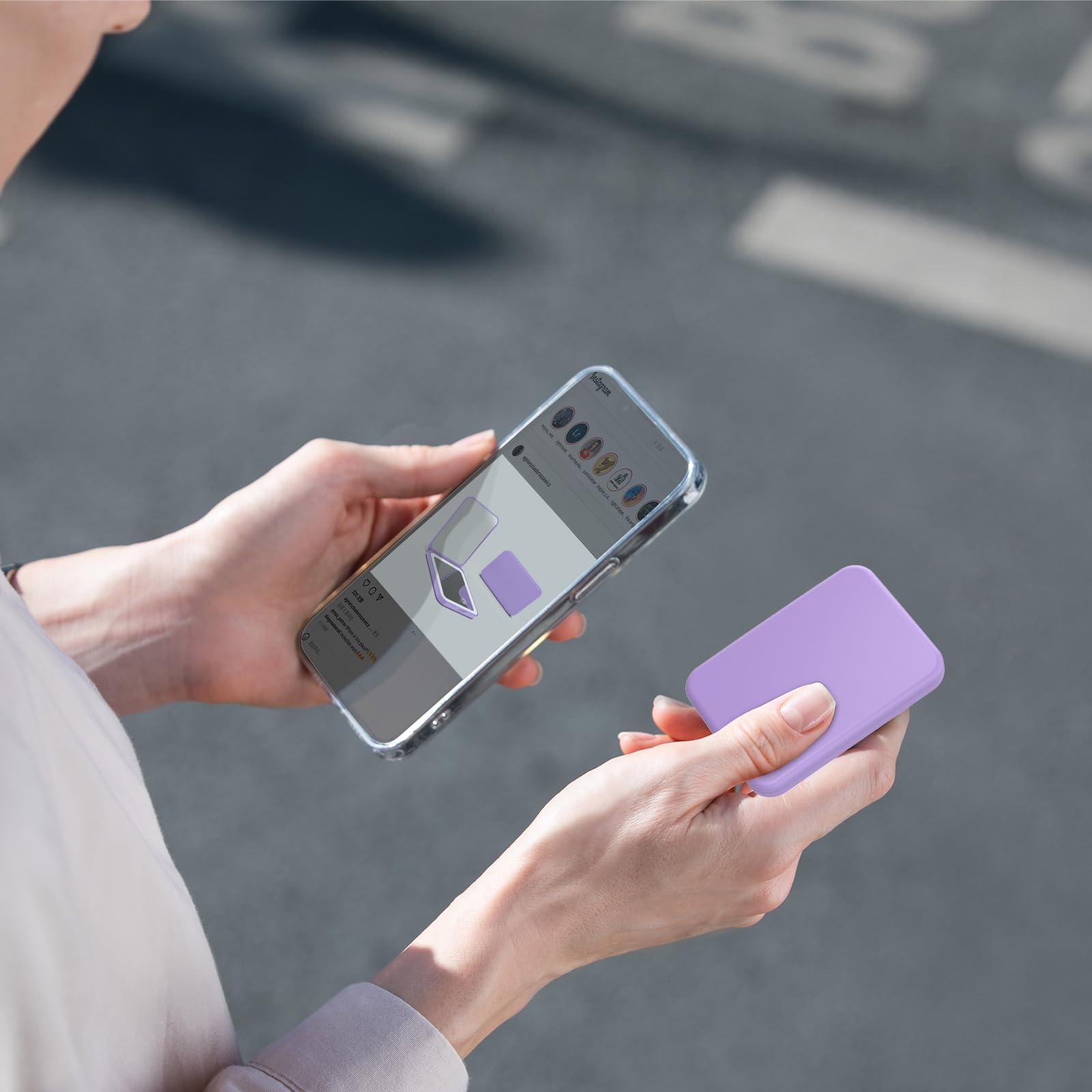 Kintion pocket mirror with 3-color LED lighting for versatile tones