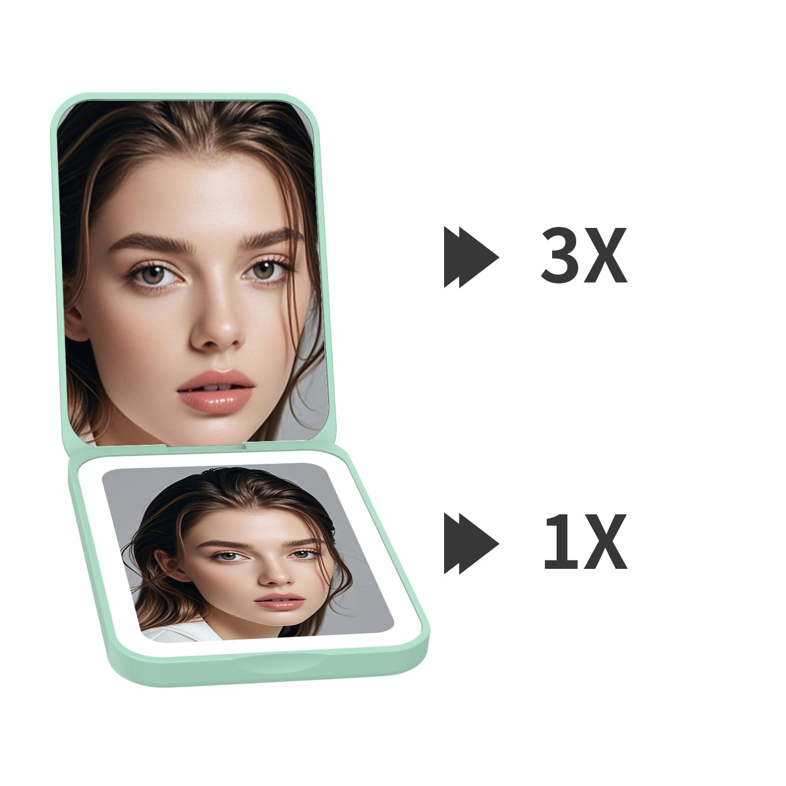Kintion pocket mirror compact travel form fits in purses