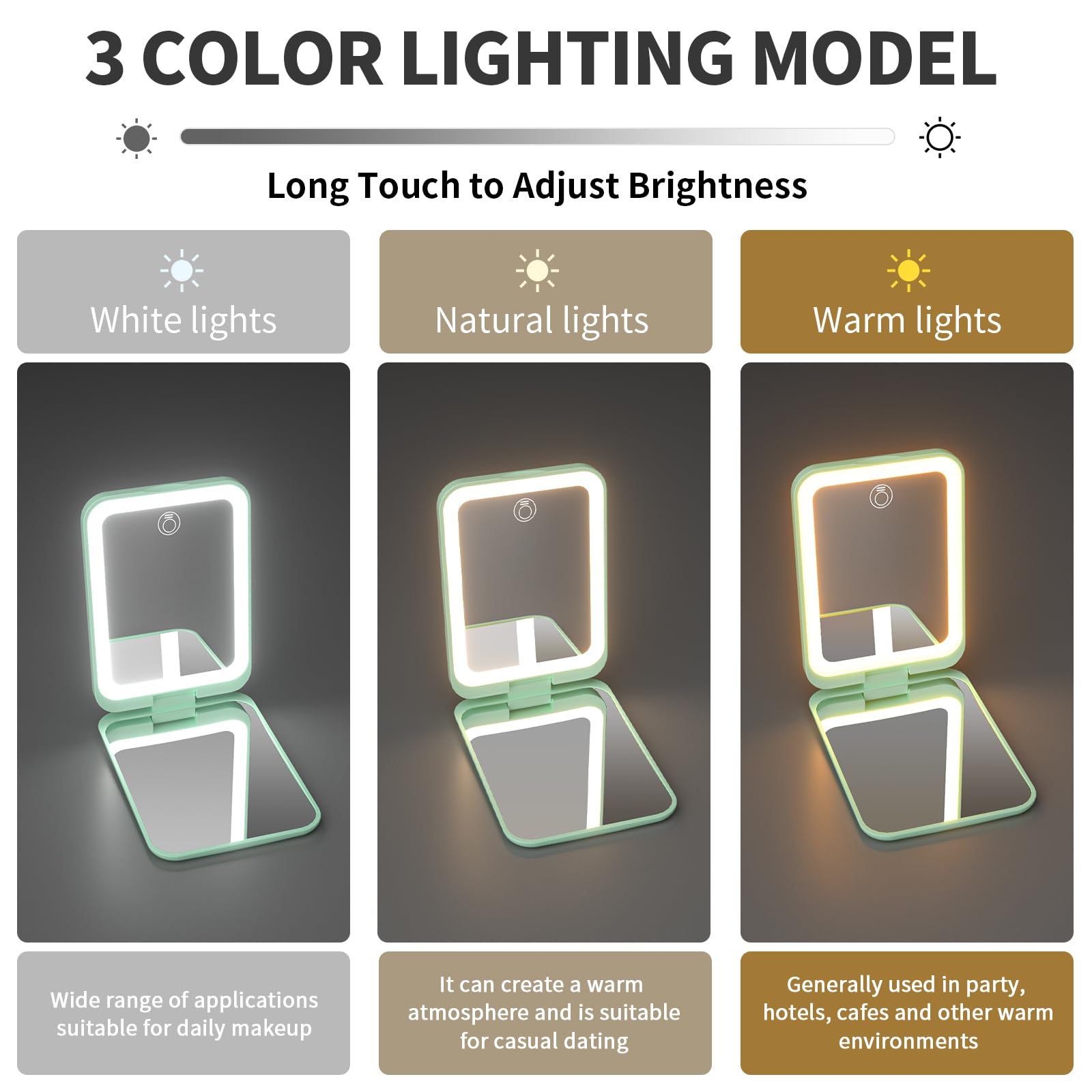Kintion pocket mirror folding design for easy storage on the go