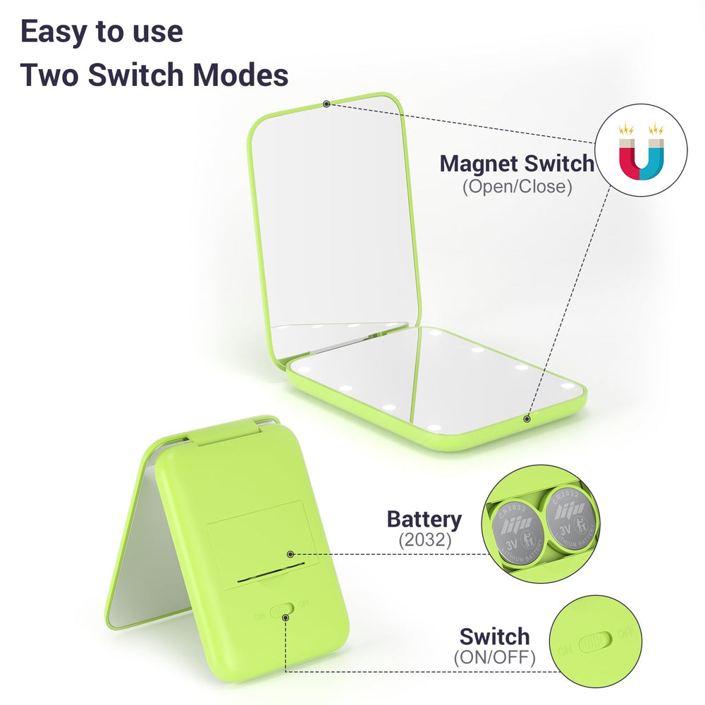 Kintion Pocket Mirror handheld use for quick touch-ups anywhere you go.
