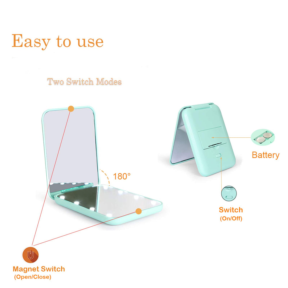 Kintion pocket mirror held in hand ready for touch-ups