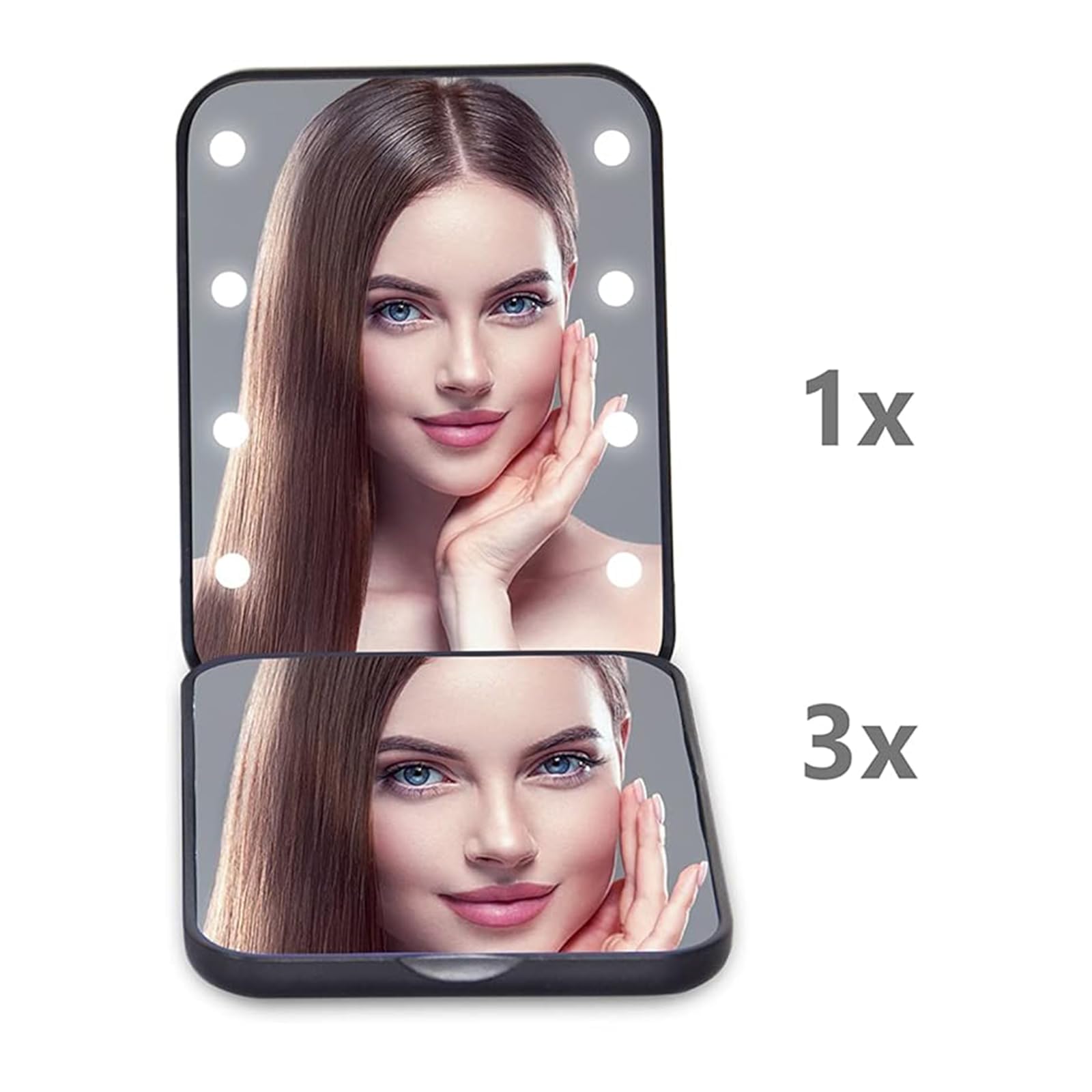 Kintion Pocket Mirror with a 180-degree hinge enables flat, easy grip handling