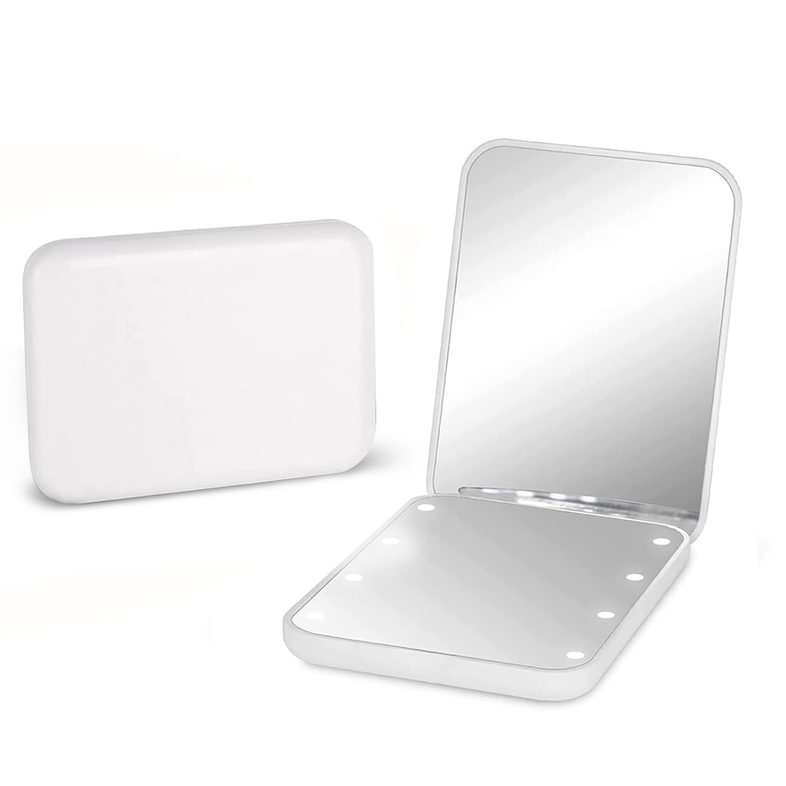 Kintion pocket mirror LED 1x-3x magnification for precise makeup checks on the go.
