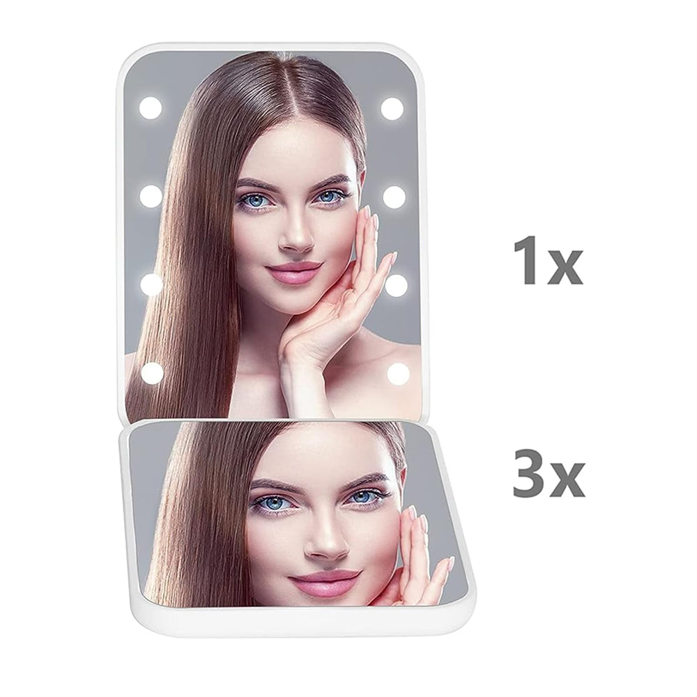 Kintion pocket mirror built-in LED with magnetic switch for bright, even light.