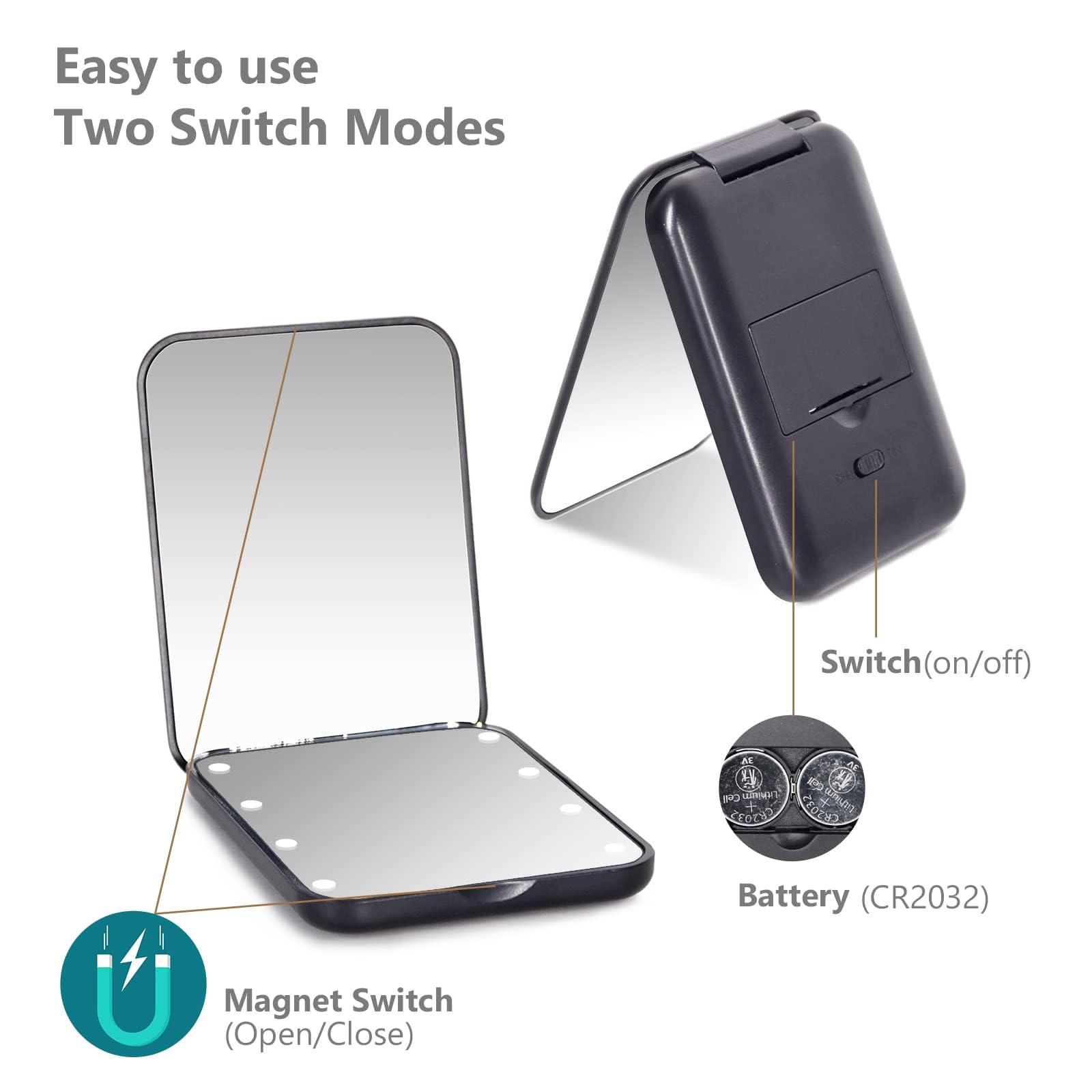 Kintion Pocket Mirror fits purses and bags for on-the-go touchups