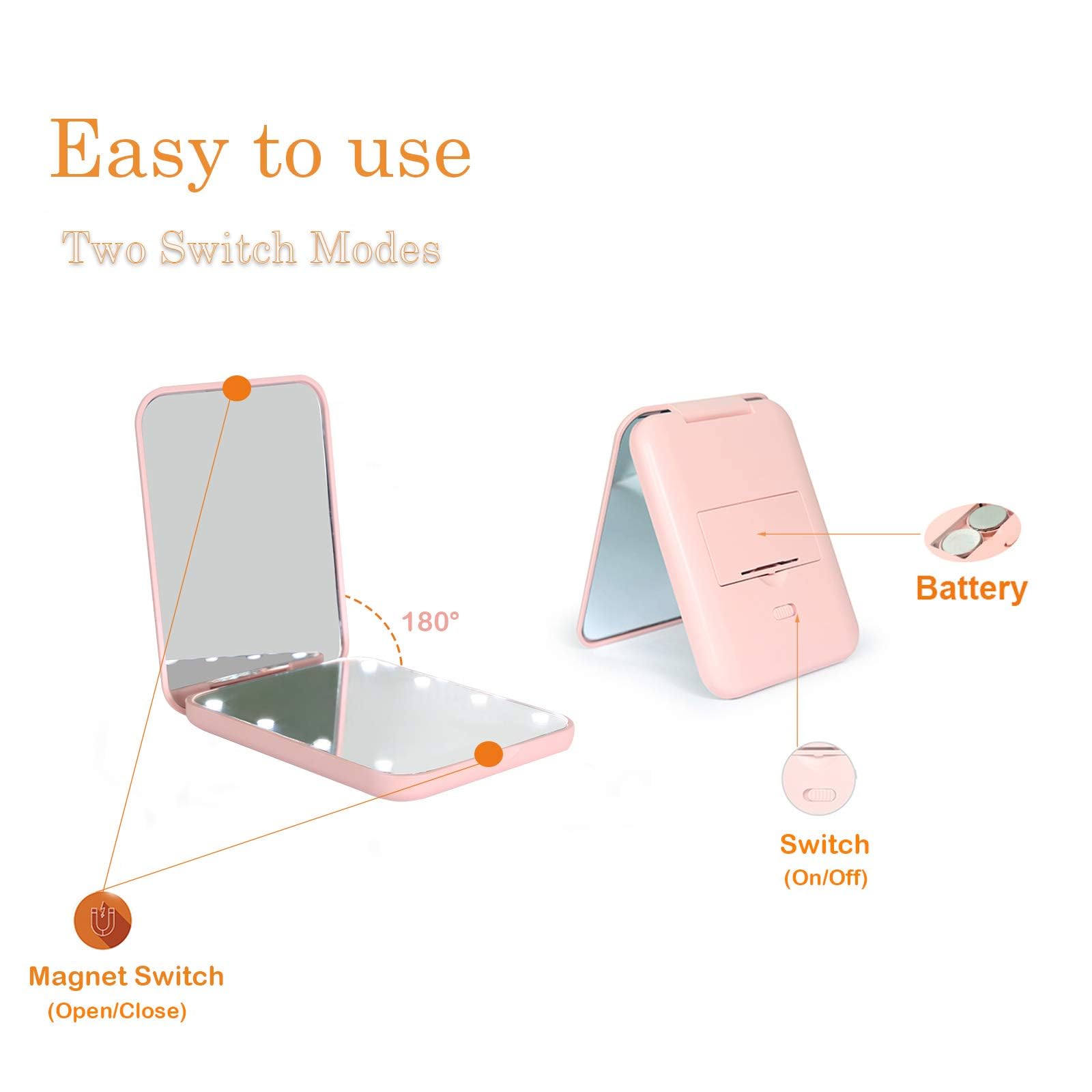 Kintion pocket mirror purse-friendly design for quick on-the-go touch-ups.