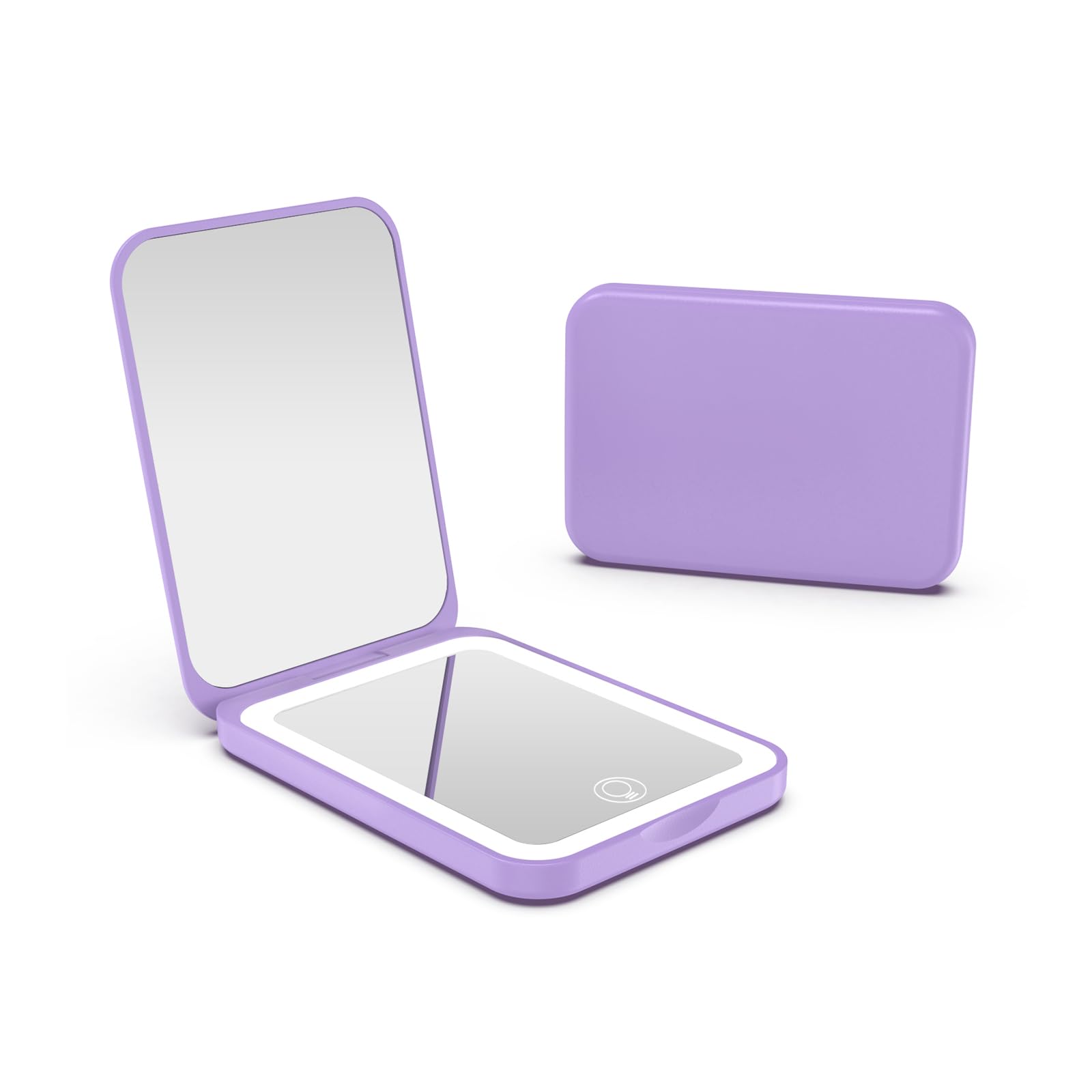 Kintion pocket mirror with rechargeable LED for adjustable lighting during makeup