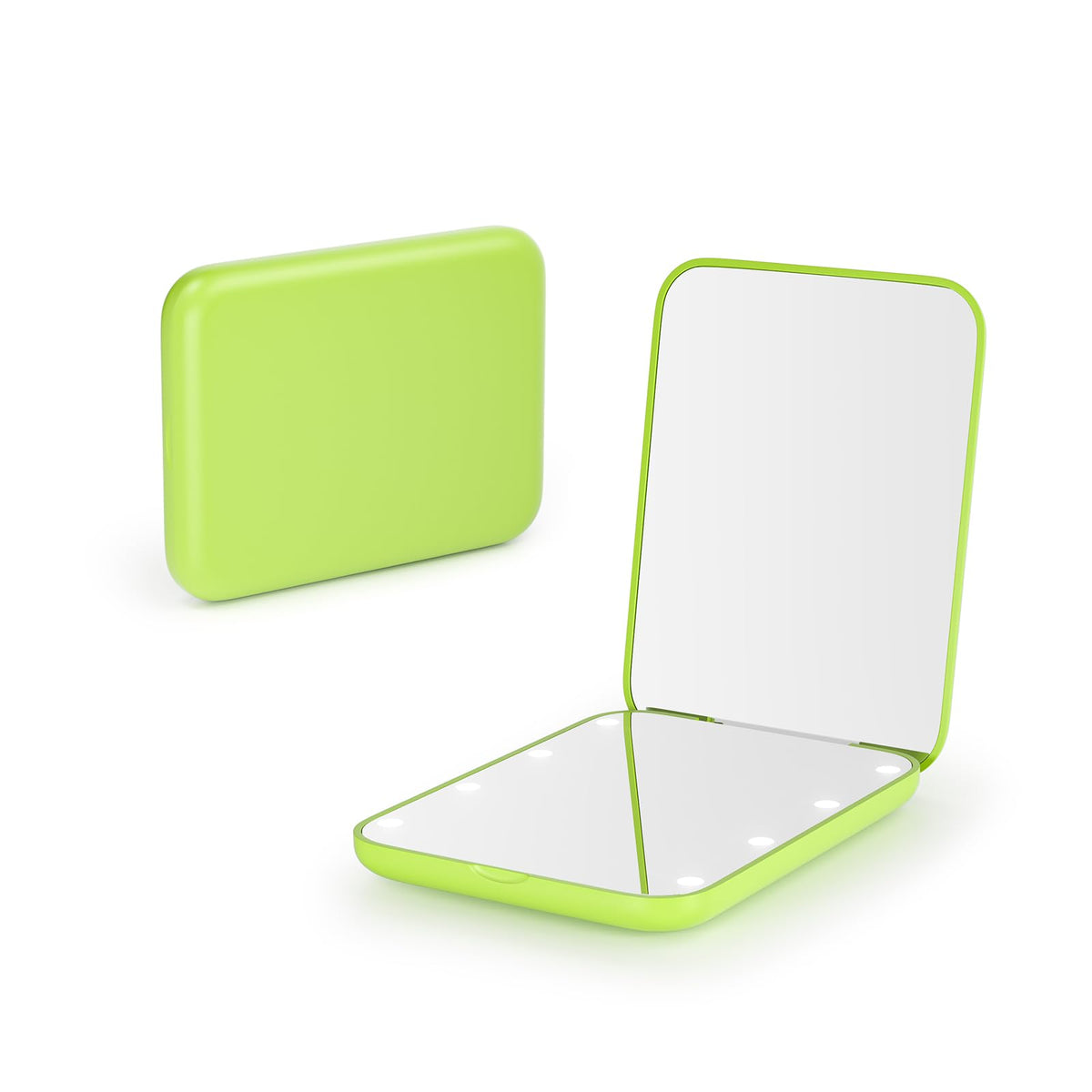 Kintion Pocket Mirror two-sided open showing 1x and 3x magnification for precise makeup checks.