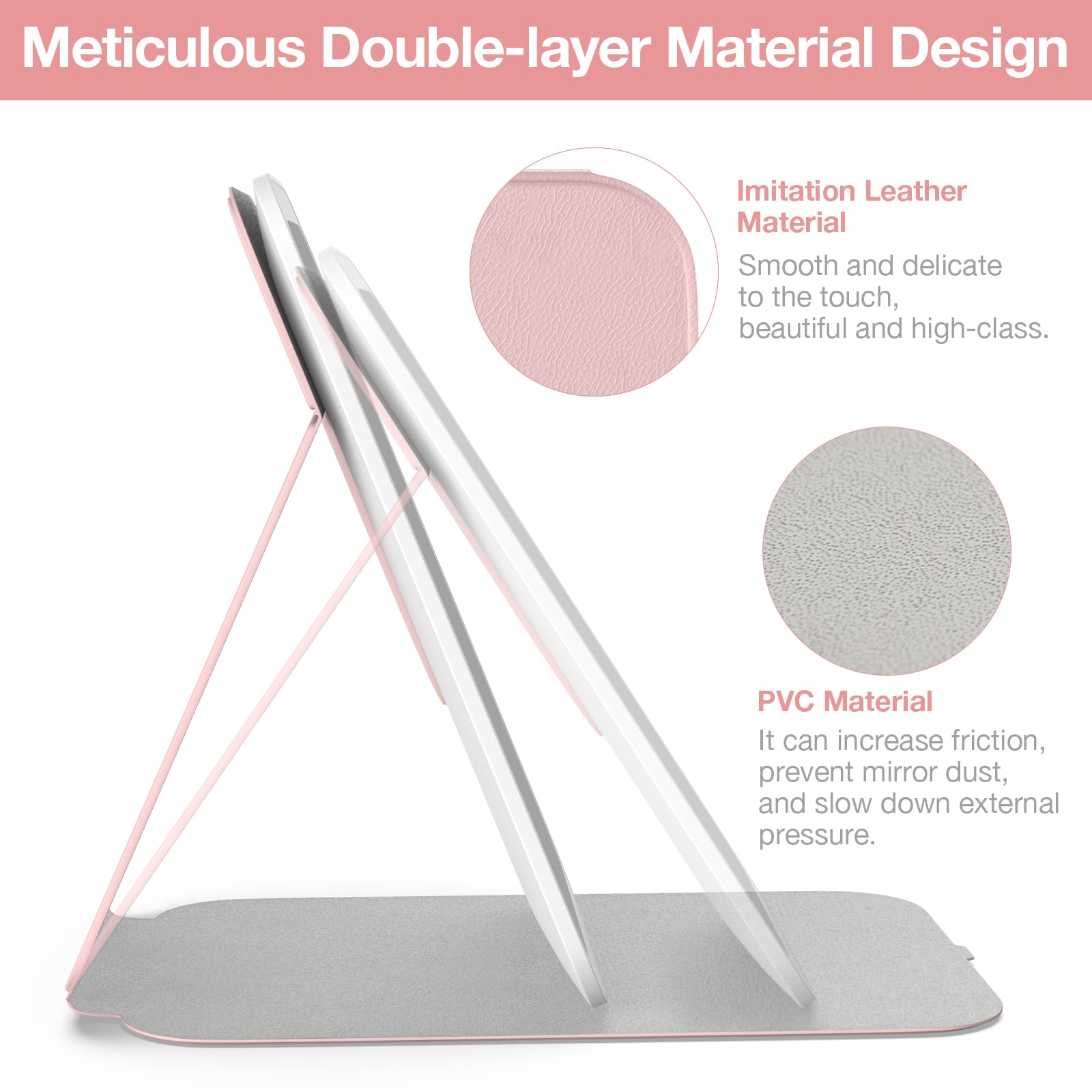 Kintion Travel Makeup Mirror portable design fits in bags for travel or daily use.