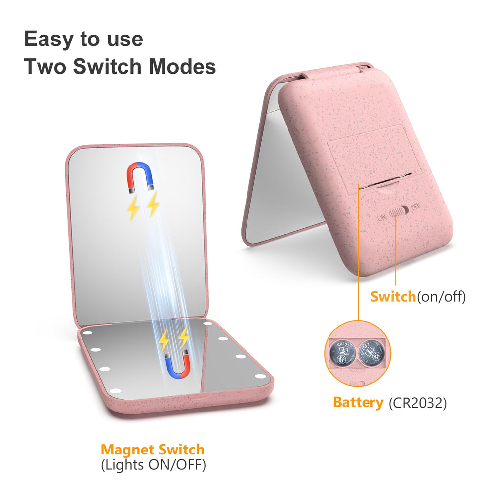 Kintion travel-size mirror fits into purses and small bags for convenience.