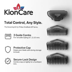 KIONCARE Guards Kit protective cap shields blade during storage.