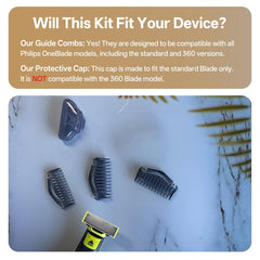 KIONCARE durable snap-on guide combs enable quick length changes on the go.