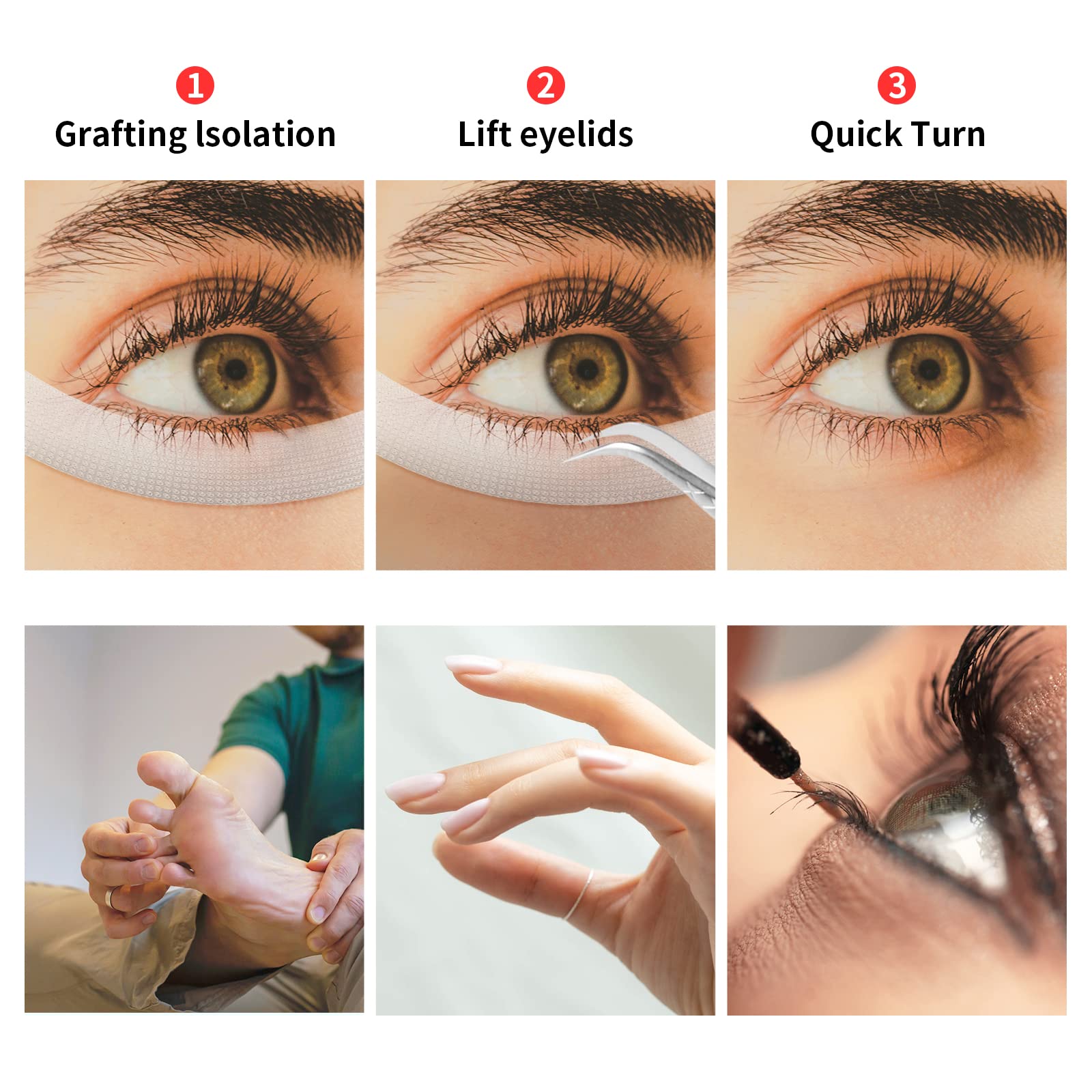 Kirecoo skin-friendly lash tape protects delicate lids during application.