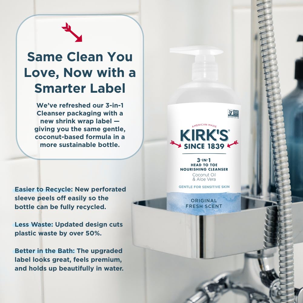 32-ounce Kirk's pump bottle ready for family use