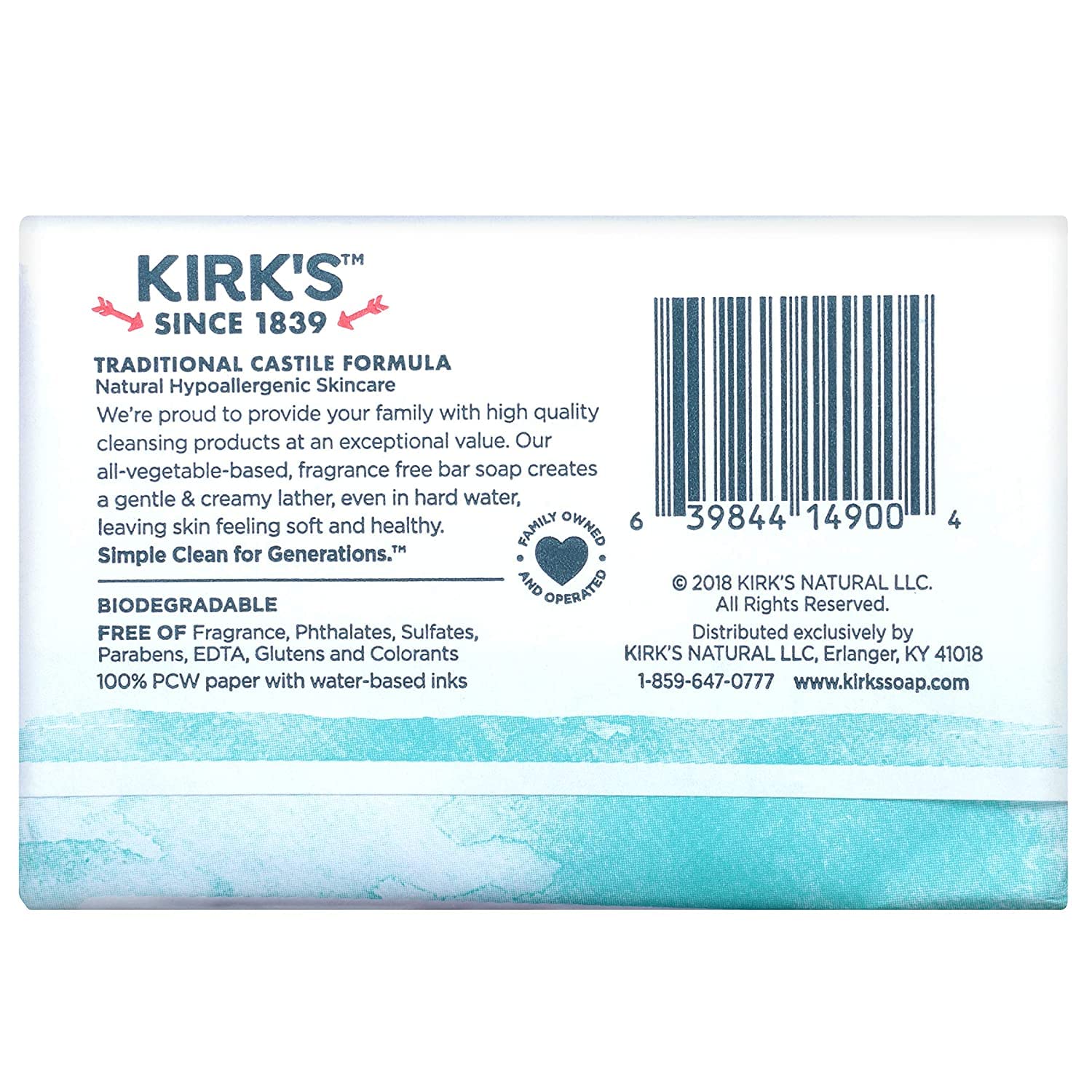 Kirk's Castile Coco: espuma lujosa que cuida la piel
