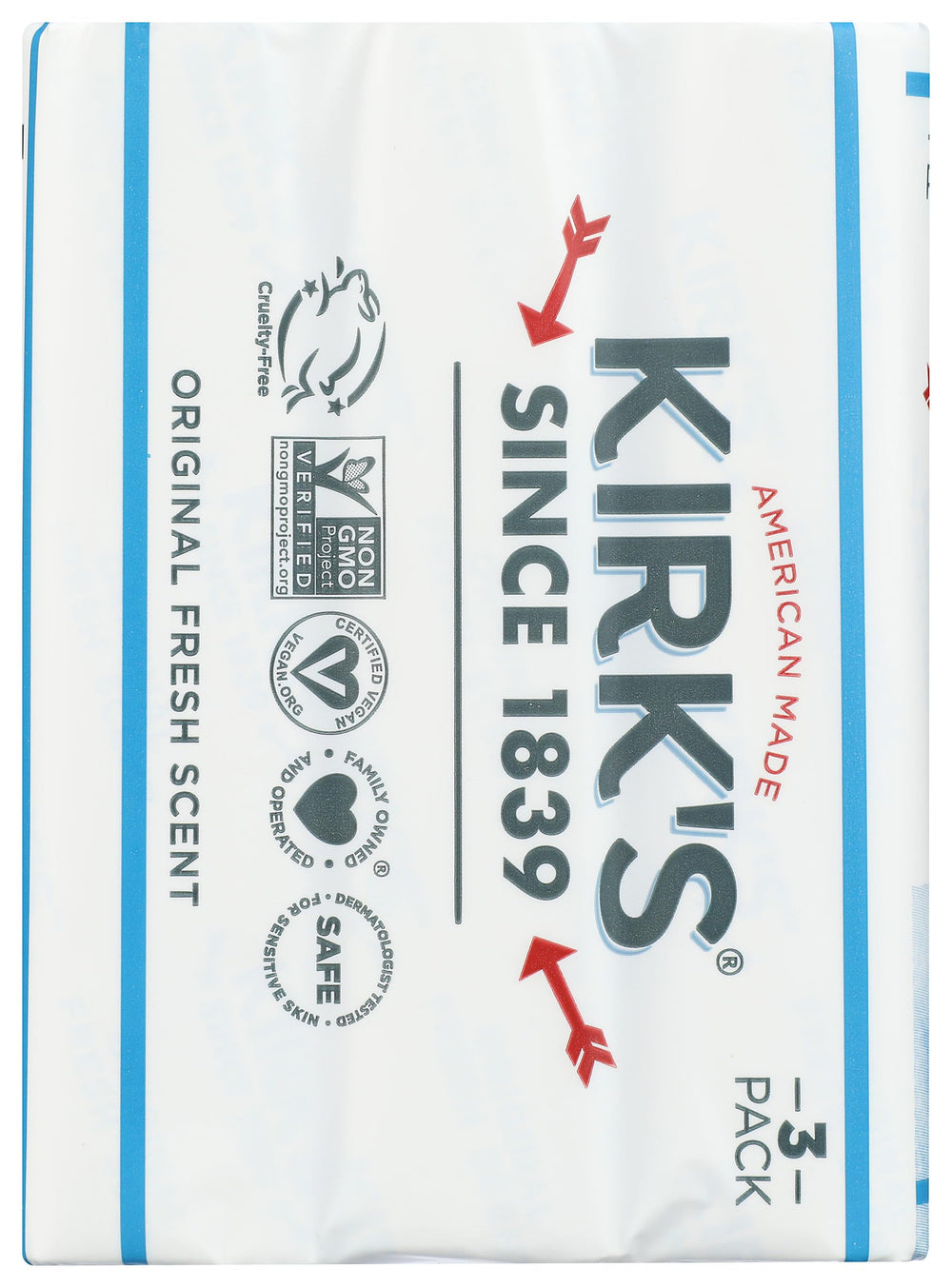 Kirk's Jabón de Castilla Original, ideal para lavado de manos diario.