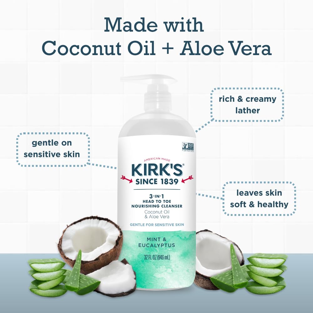 Kirks mint-eucalyptus scent captures refreshing cooling sensation.