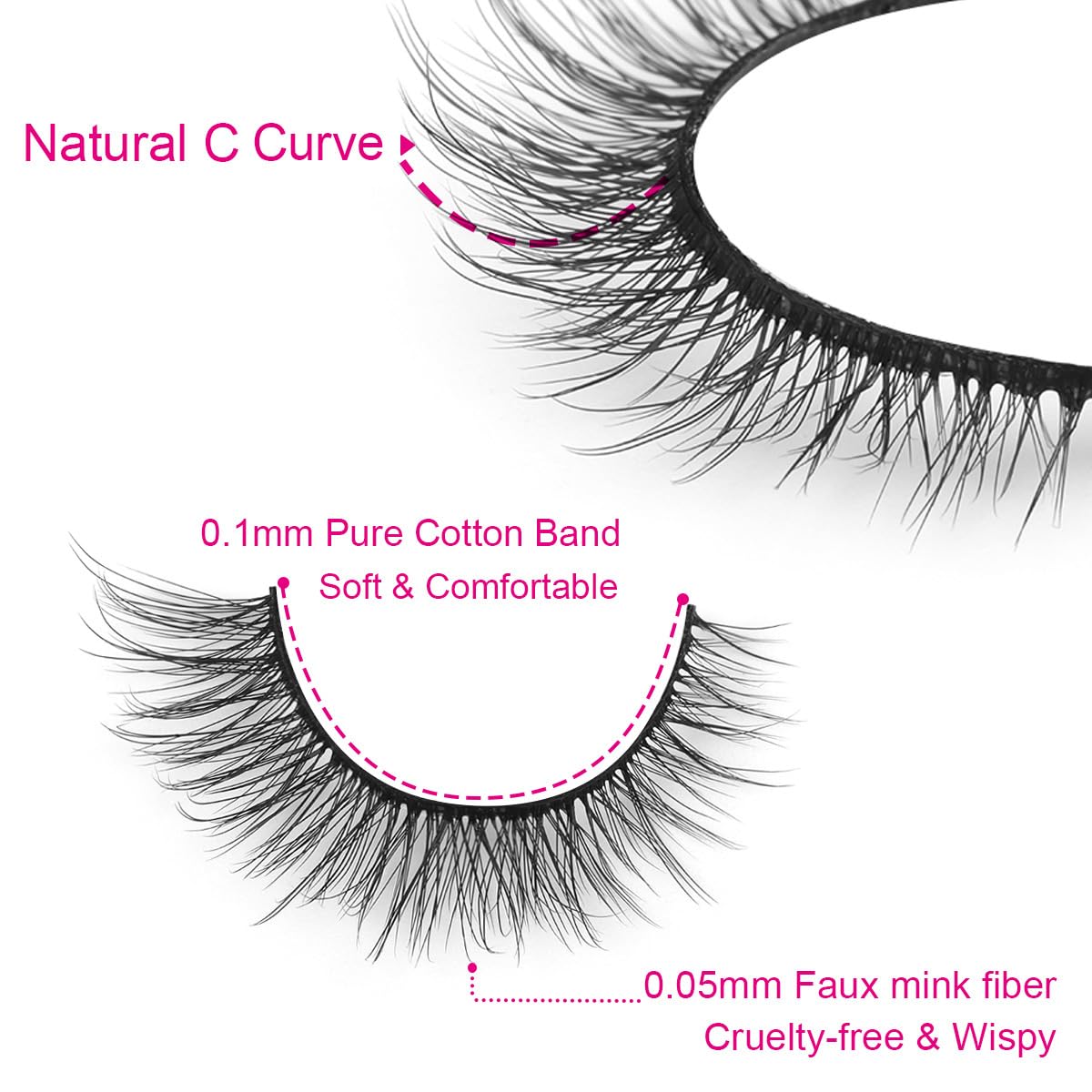 Kiromiro 3D crossed round eyes for voluminous, eye-opening effect