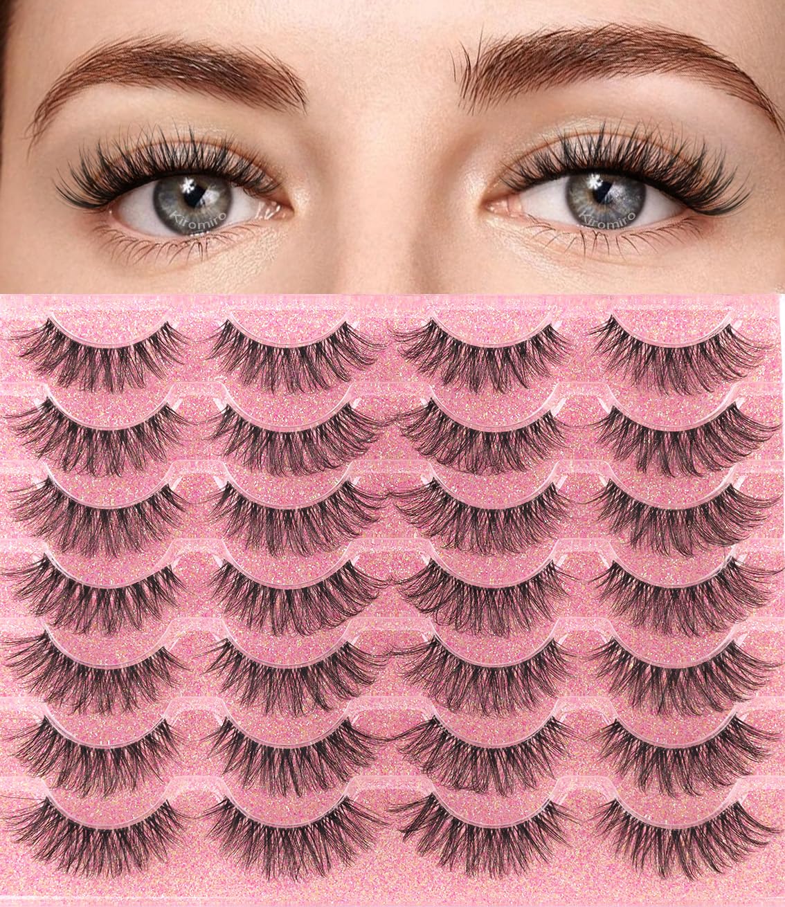 Kiromiro cat-eye short strip lashes for winged eye looks.