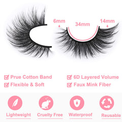 Kiromiro cat-eye wispy 14mm lashes creates subtle drama for evening looks.