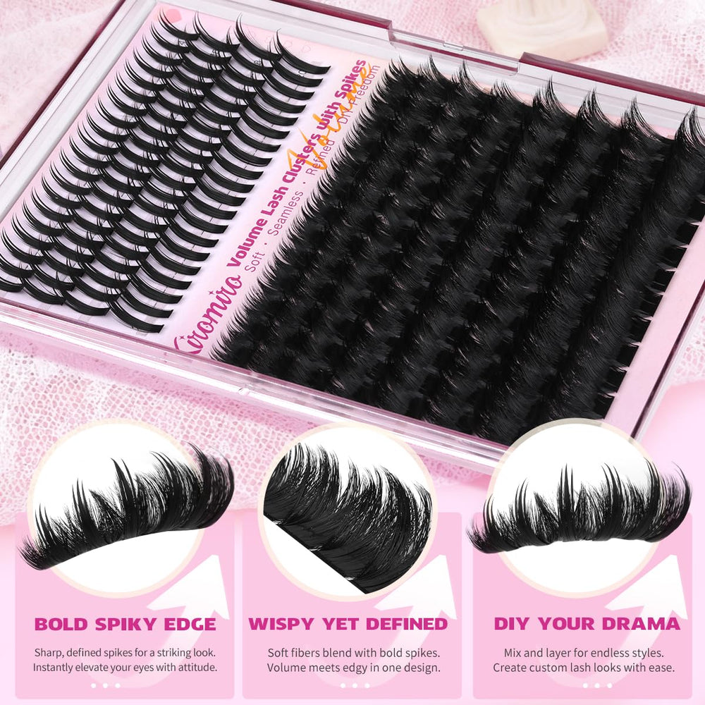 Kiromiro fluffy-lash clusters texture with wet spikes for dramatic volume