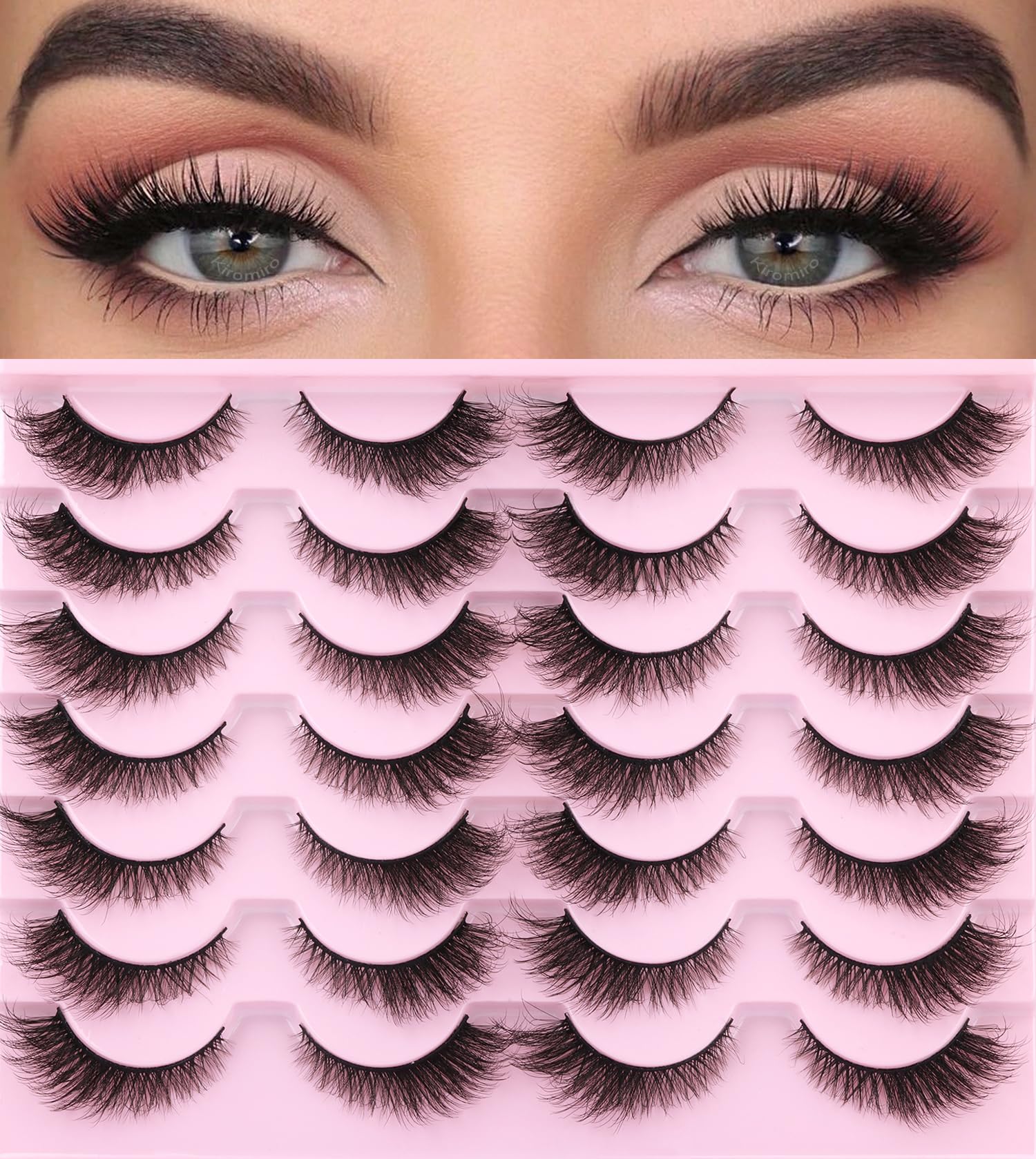 Kiromiro false lashes pack with a natural look for all-day wear