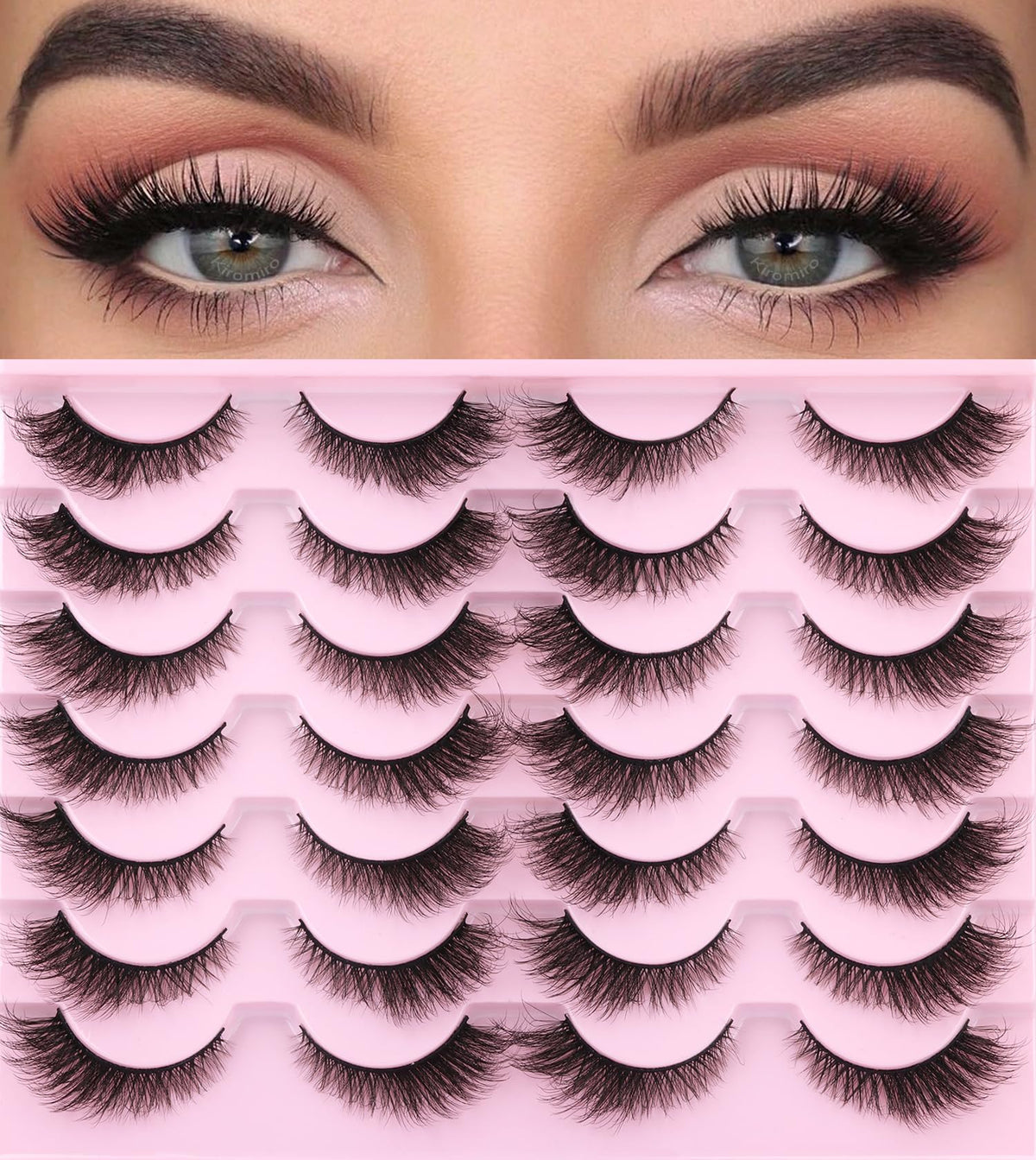 Kiromiro false lashes pack with a natural look for all-day wear