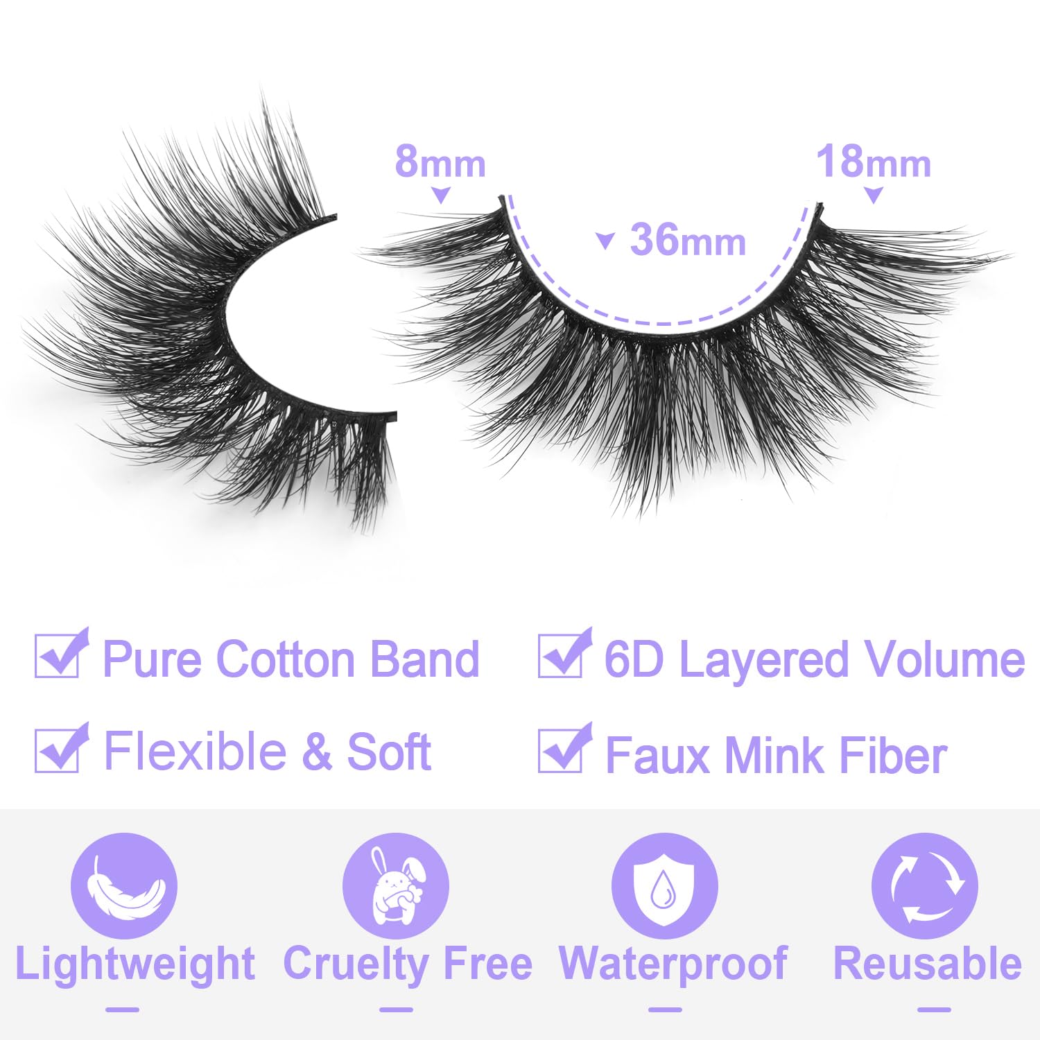 Kiromiro faux mink fiber lashes are soft and wispy.