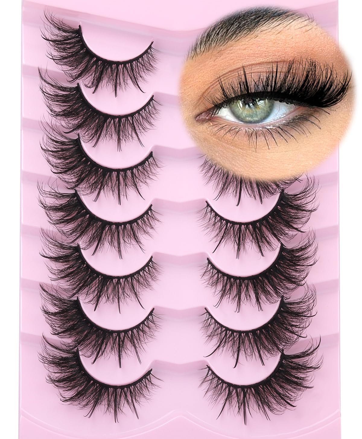 Kiromiro Fox Eye Lashes with 6D volume for a bold, eye-catching look.