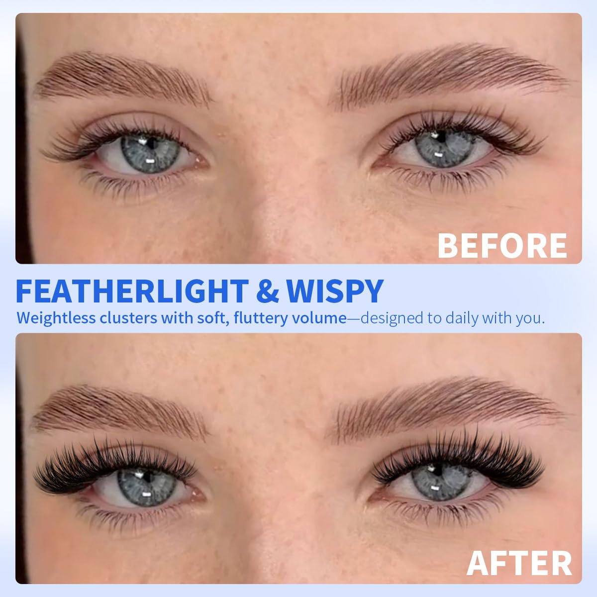 Kiromiro Lash Clusters lightweight band for all-day comfort.
