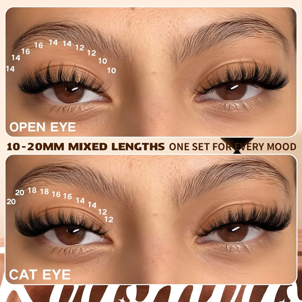 Kiromiro lash clusters range 10-20mm for customizable lash styles