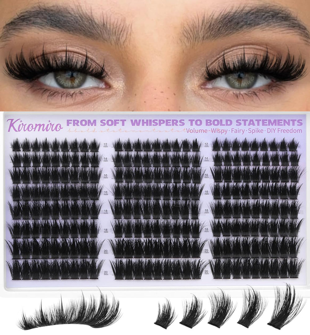 Kiromiro lash clusters with spikes offer bold manga-style volume for dramatic daytime looks.