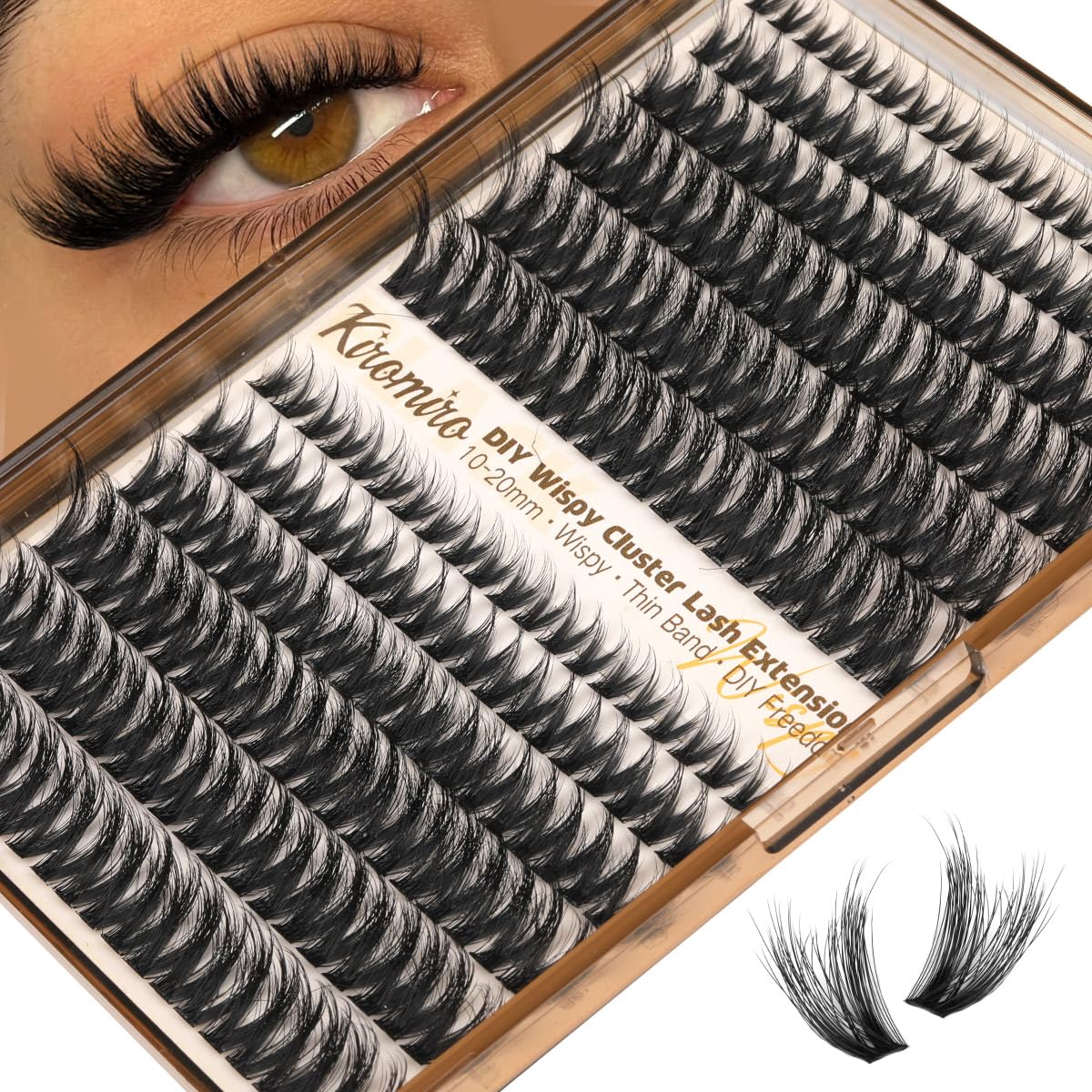 Kiromiro lash clusters wispy bundle for natural glam at home