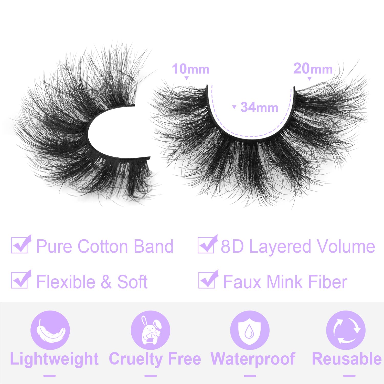 Kiromiro Lashes handmade with soft cotton band for comfortable wear.