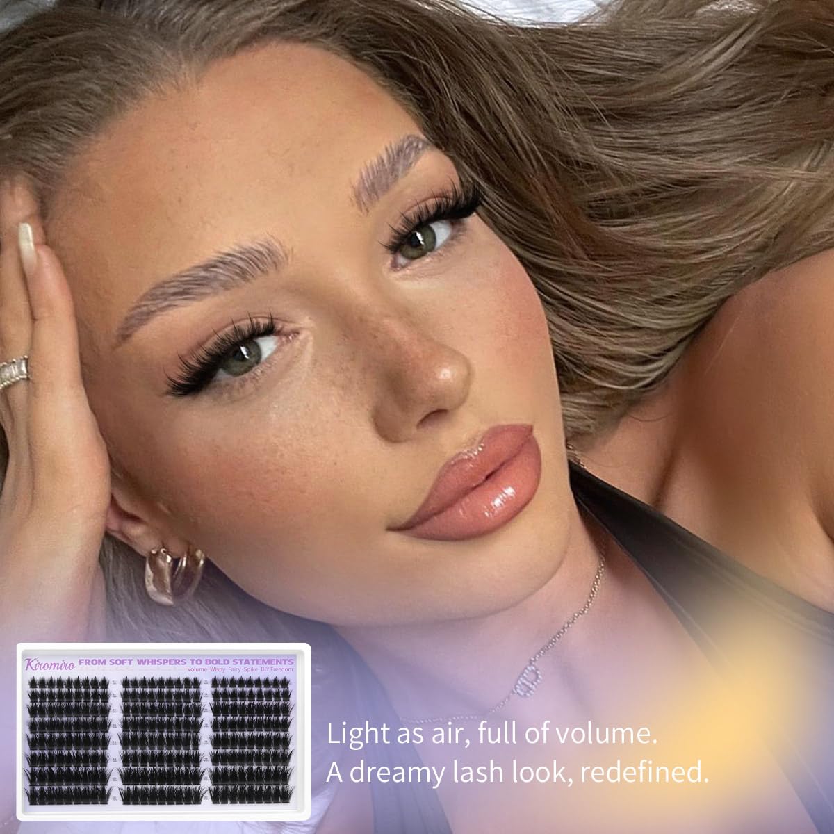 Kiromiro manga-style lash clusters create dramatic eye drama with easy application.