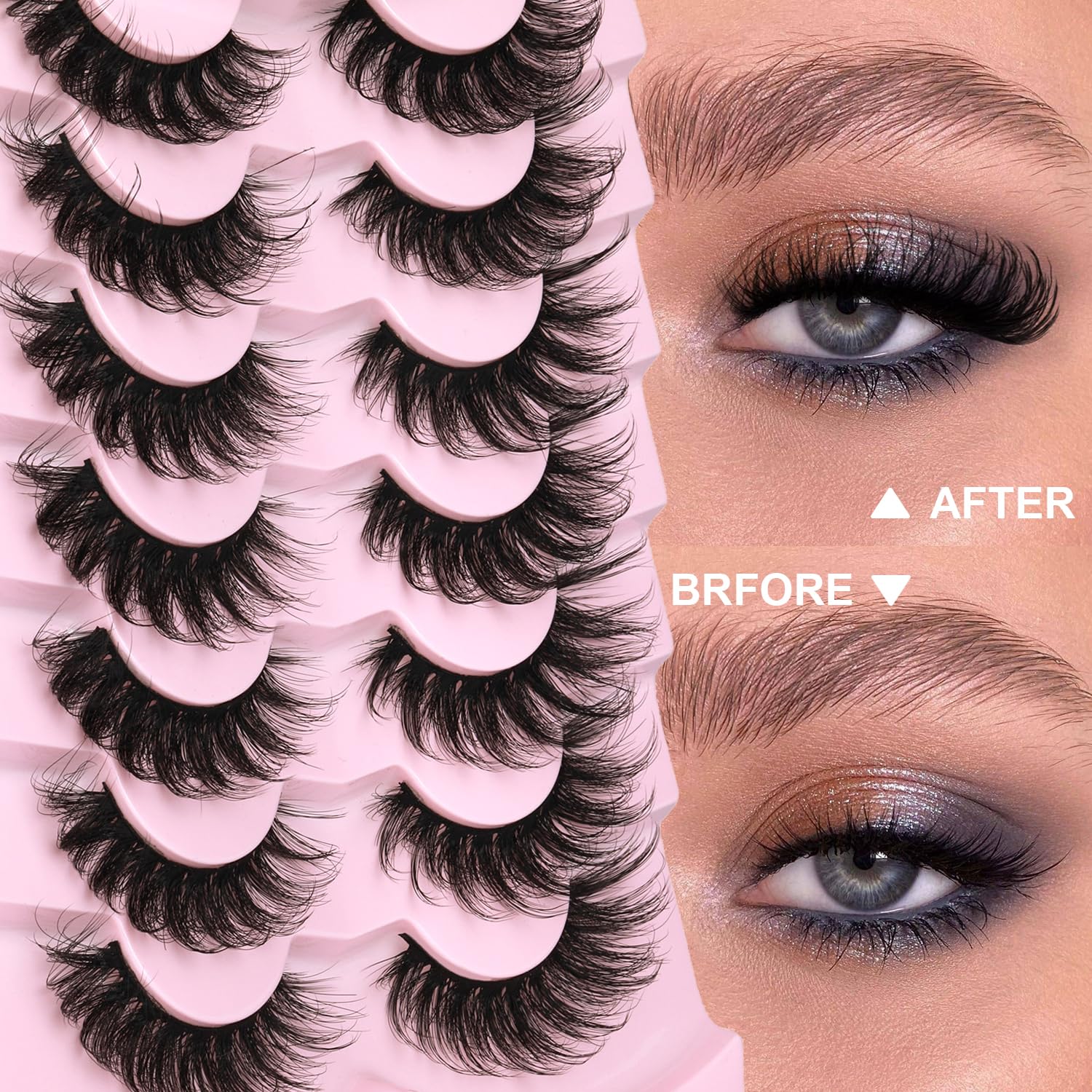 Kiromiro Mink Lashes Fluffy 6D dark lash line defines eyes
