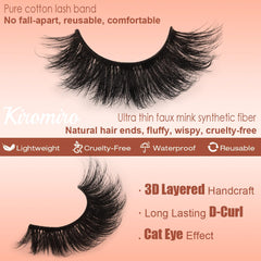 Kiromiro mink lashes cotton band provides comfortable, flexible fit.