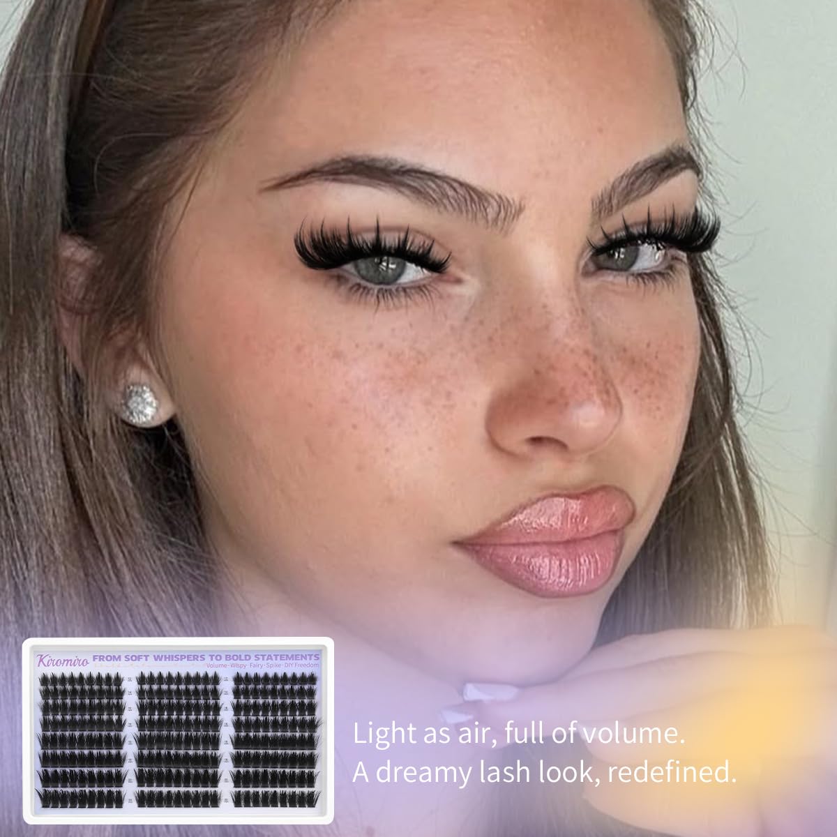 Kiromiro soft cotton band clusters hug the lash line securely.